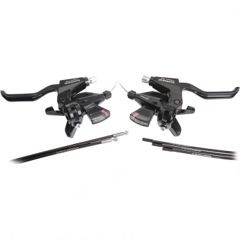 Шифтер/Тормозная ручка SHIMANO ALTUS, M310, левый/правый, 3X8 скоростей, трос+оплетка, черный Шифтер/Тормозная ручка SHIMANO ALTUS, M310, левый/правый, 3X8 скоростей, трос+оплетка, черный