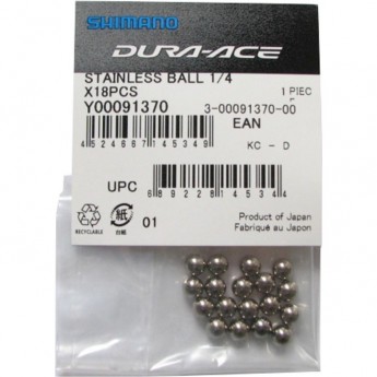 Шарик для подшипника SHIMANO, нержавеющая сталь, 1/4", 18 шт Шарик для подшипника SHIMANO, нержавеющая сталь, 1/4", 18 шт